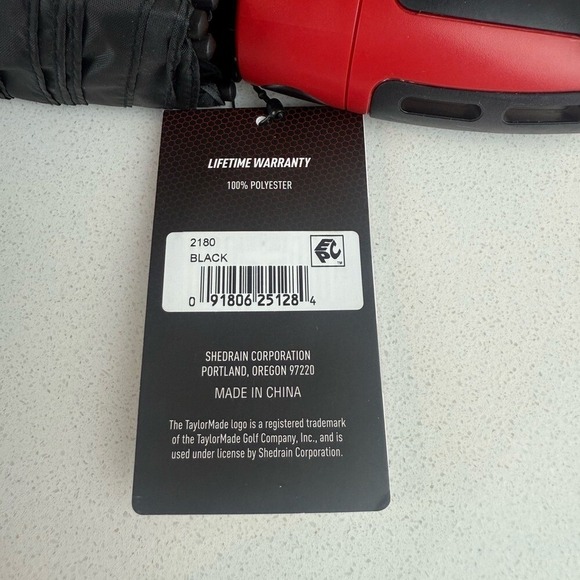 TaylorMade Black Golf Black Umbrella 43" canopy 75 MPH Wind proof Vortex Vent - Picture 6 of 6